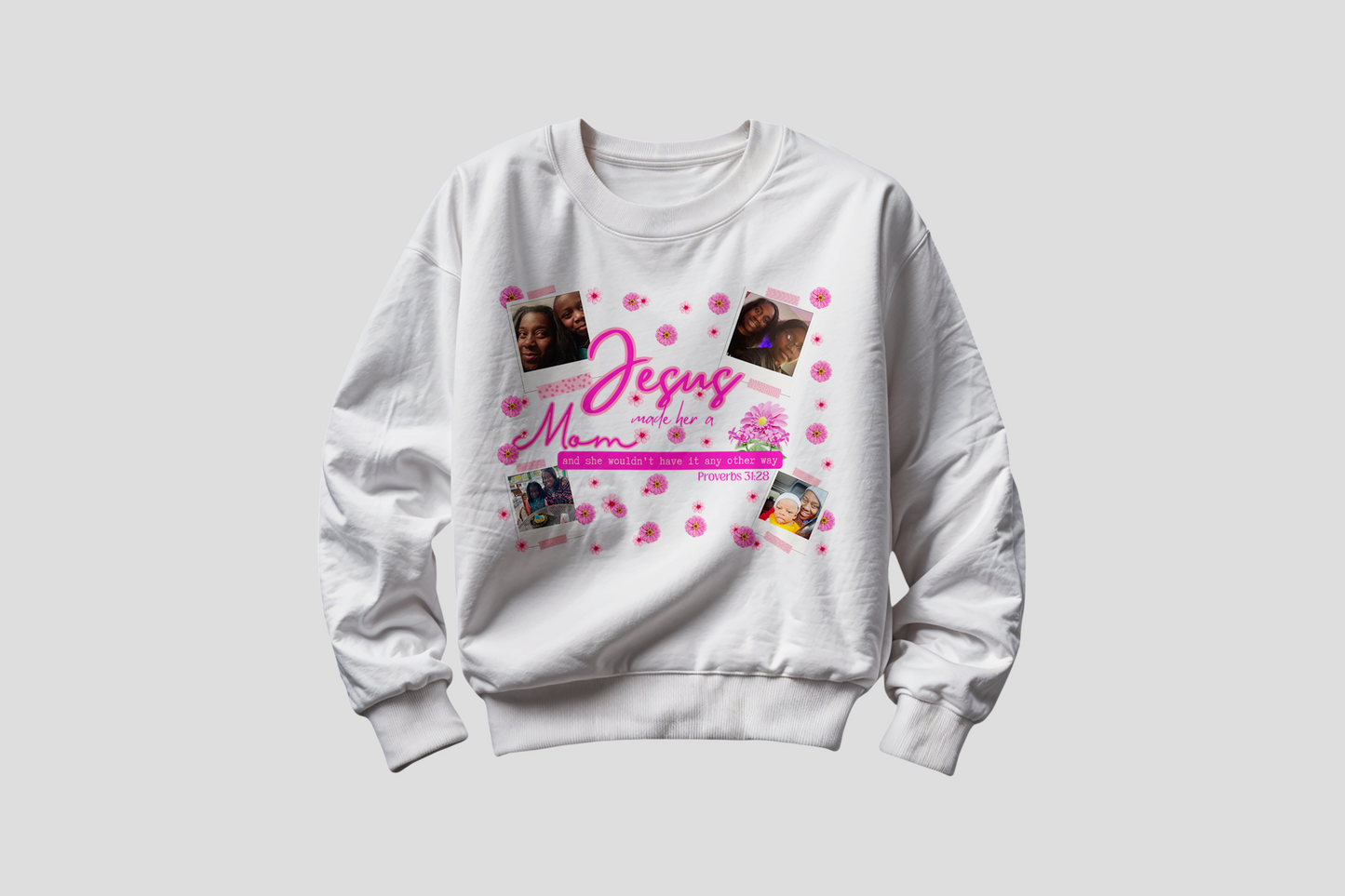 Mother's Day Whimsical Sweatshirt — White